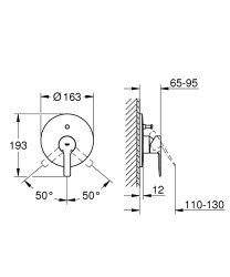Grohe Lineare New Ankastre Banyo Bataryası Paslanmaz Çelik - 19297DC1 - 2