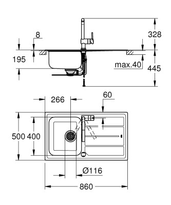 Grohe Minta Eviye Ve Batarya Seti - 31573SD0 - 2
