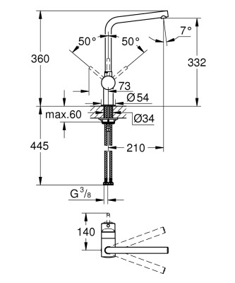 Grohe Minta Tek kumandalı eviye bataryası - 31375DL0 - 2