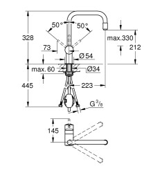 Grohe Minta Tek Kumandalı Eviye Bataryası - 32067000 - 2