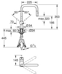 Grohe Minta Tek kumandalı eviye bataryası - 32322002 - 2