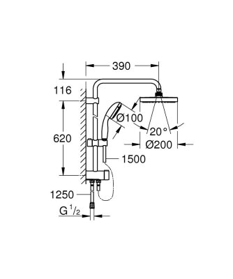 Grohe New Tempesta 200 Duş Sistemi - 27389001 - 2
