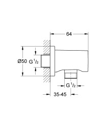 Grohe Rainshower Askılı duş çıkış dirseği - 27057LS0 - 2
