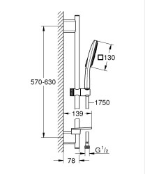 Grohe RainShower SmartActive 130 Cube 3 Akışlı Sürgülü Duş Seti - 26584000 - 2