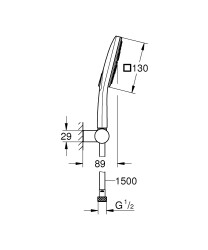 Grohe RainShower SmartActive 130 Cube 3 Akışlı Sürgülü El Duş Seti Ay Beyazı - 26588LS0 - 2