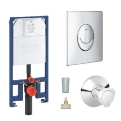 Grohe Rapid SL İnce Gömme Rezervuar Seti (Kumanda Paneli ve Stop Valf Dahil) - 39687000-SET1 - Grohe
