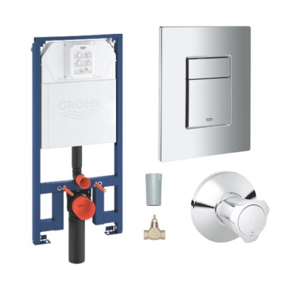 Grohe Rapid SL İnce Gömme Rezervuar Seti (Kumanda Paneli ve Stop Valf Dahil) - 39687000-SET2 - 1