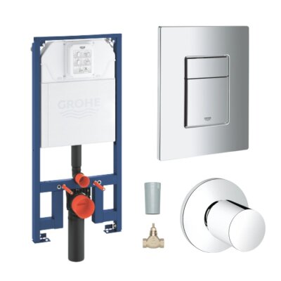 Grohe Rapid SL İnce Gömme Rezervuar Seti (Kumanda Paneli ve Stop Valf Dahil) - 39687000-SET3 - 1