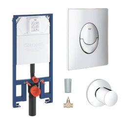 Grohe Rapid SL İnce Gömme Rezervuar Seti (Kumanda Paneli ve Stop Valf Dahil) - 39687000-SET4 - Grohe