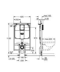 Grohe Rapıd Sl Wc 6 L 8Cm Gomme Rezervuar - 38994000 - 2