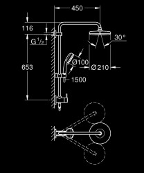 Grohe Retrofit System 210 Duş Sistemi - 26190001 - 2