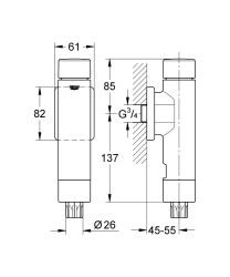 Grohe Rondo A.S. Klozet için yıkama valfi - 37349000 - 2