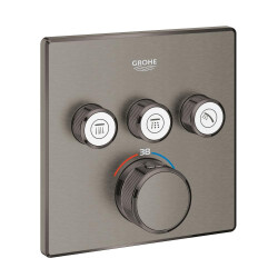 Grohe SmartControl 3 Valfli Akış Kontrollü Termostatik Ankastre Banyo/Duş Bataryası, Brushed Hard Graphite - 29126AL0 - Grohe