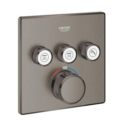 Grohe SmartControl 3 Valfli Akış Kontrollü Termostatik Ankastre Banyo/Duş Bataryası, Brushed Hard Graphite - 29126AL0 - 1