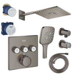 Grohe SmartControl Termostatik Ankastre Banyo Bataryası Seti B.Hard Graphite - 29126AL0-SET1 - Grohe