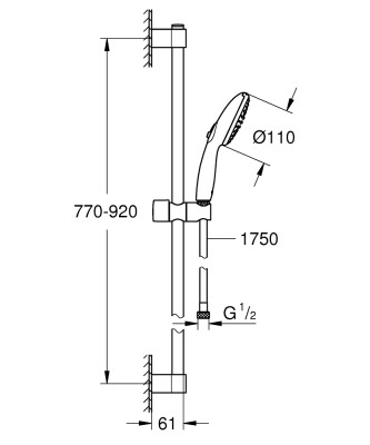 Grohe Tempesta 110 Duş Seti 2 fonksiyonlu (Rain, Jet) - 26163003 - 2