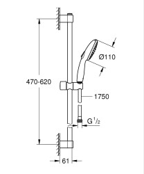 Grohe Tempesta 110 Duş Seti 2 fonksiyonlu (Rain, Jet) - 269152433 - 2