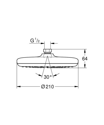 Grohe Tempesta 210 Tepe duşu 1 akışlı - 26408000 - 2