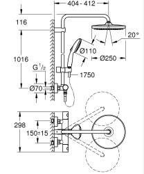 Grohe Tempesta 250 Termostatik Duş Sistemi - 26670001 - 2