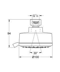 Grohe Tempesta Cosmopolitan 100 Tepe duşu 4 akışlı - 26043001 - 2
