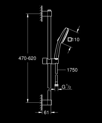 Grohe Tempesta Cube 110 Duş Seti 2 fonksiyonlu (Rain, Jet) - 2757830E - 2