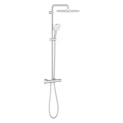 Grohe Tempesta System 250 Cube Duvara monte termostatik bataryalı duş sistemi - 26689001 - 1