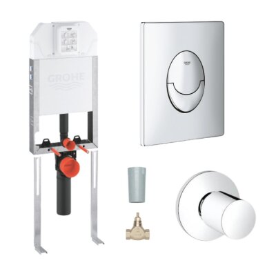Grohe Uniset İnce Gömme Rezervuar Seti (Kumanda Paneli ve Stop Valf Dahil) - 39840000-SET1 - 1