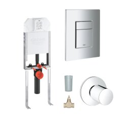 Grohe Uniset İnce Gömme Rezervuar Seti (Kumanda Paneli ve Stop Valf Dahil) - 39840000-SET2 - Grohe