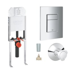 Grohe Uniset İnce Gömme Rezervuar Seti (Kumanda Paneli ve Stop Valf Dahil) - 39840000-SET4 - Grohe