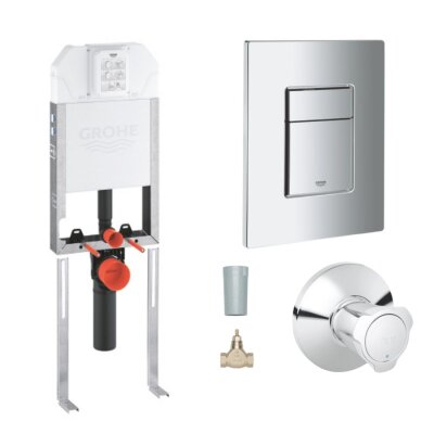 Grohe Uniset İnce Gömme Rezervuar Seti (Kumanda Paneli ve Stop Valf Dahil) - 39840000-SET4 - 1