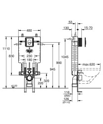 Grohe Uniset WC için 3ü bir arada seti - 39452000 - 2