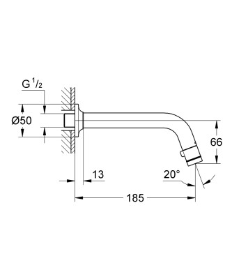 Grohe Universal duvardan musluk DN15 - 20203000 - 2
