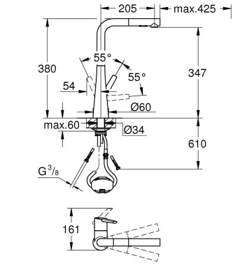Grohe Zedra Eviye Bataryası - 32553002 - 2
