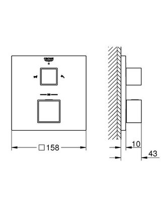 Grohe Grohtherm Cube Termostatik Ankastre Banyo Bataryası - 24155000 - 2