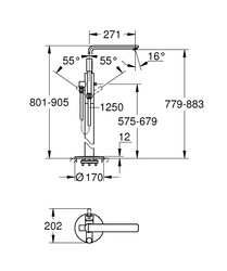 Grohe Lineare New Yerden Küvet Bataryası Paslanmaz Çelik - 23792DC1 - 2