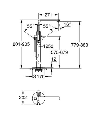 Grohe Lineare New Yerden Küvet Bataryası Paslanmaz Çelik - 23792DC1 - 2