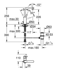 Grohe Lineare Tek Kumandalı Lavabo Bataryası L Boyut - 23296000 - 2