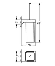 Grohe Selection Cube Tuvalet Fırçası Seti - 40857000 - 2