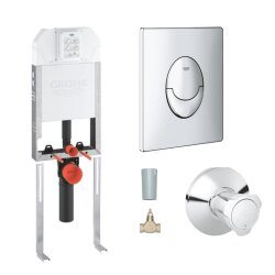 Grohe Uniset İnce Gömme Rezervuar Seti (Kumanda Paneli ve Stop Valf Dahil) - 39840000-SET3 - Grohe