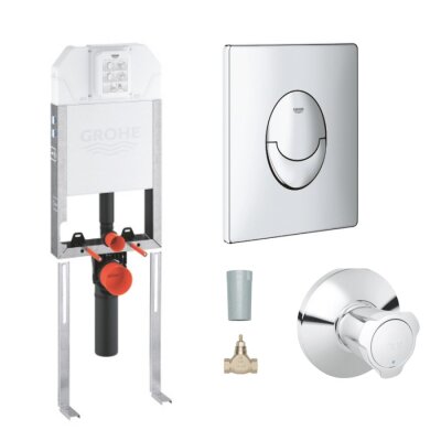 Grohe Uniset İnce Gömme Rezervuar Seti (Kumanda Paneli ve Stop Valf Dahil) - 39840000-SET3 - 1